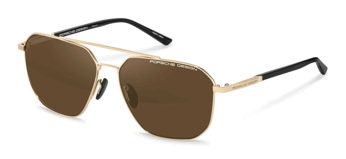 PORSCHE DESIGN SUN P8967 Sunglasses BLACK-GOLD-C604 61mm